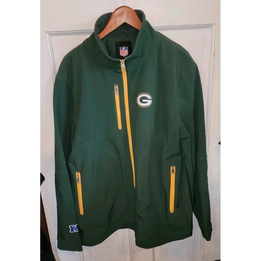 Green Bay Packers Softshell Fleece Lined Jacket Coat Green Men's XL NFL